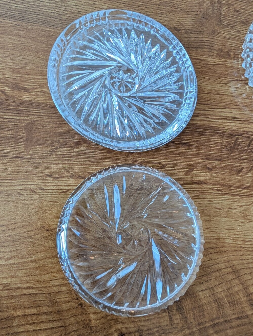 Cut Glass Coasters 8 TOTAL / 5 of One Design, 3 Another Design - Picture 9 of 12
